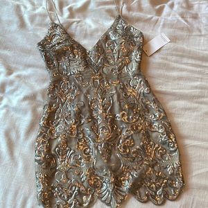 Sequin gold dress
